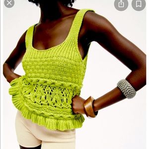Zara ruffled knitted top